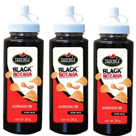 ZAASCHILA 3 ZAASCHILA BLACK  BOTANA SAUCE - 265g EA. SALSA NEGRA CON CHILE Y LIMÓN