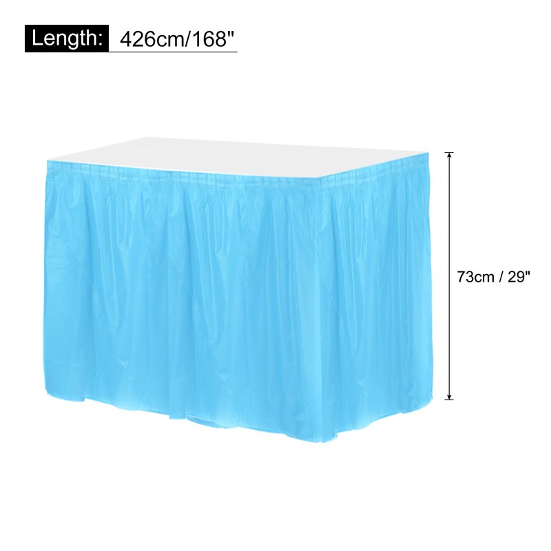 sourcing map 1 Pack Light Blue Plastic Table Skirts, 29