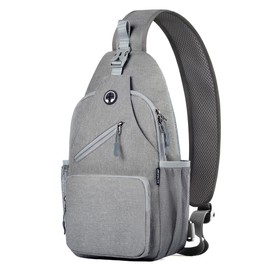 Javolto Crossbody Bags Sling Backpack，Multipurpose Cross body Shoulder Bag for Men and Women Chest Bag Travel Hiking Daypack, Grey, Sport