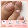 Nude Pink Press on Toe Nails Short Square 24PCS, Natural
