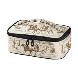 Caikeny Kids Lunch Bag Cowboy Insulated Reusable Lunch Bag Horse Desert Lunch Box for Women School Office Picnic