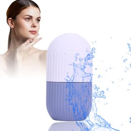 ZJchao Rodillo de Hielo para la Cara, Rodillo Facial Hielo Agarre Rodillos de Hielo para la Cara Silicona Ojo Masaje con hielo Belleza facial Cuidado Molde Hielo Facial para Belleza (nuevo morado)