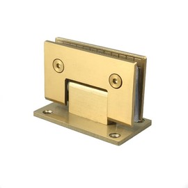 Heavy Duty 90 Degree Glass Door Cupboard Showcase Cabinet Clamp Glass Shower Doors Hinge Replacement Parts Wall-to-Glass (Titanium Gold)