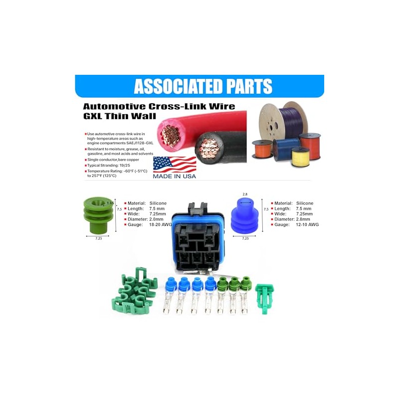 5-PIN ISO 280 Mini Weatherproof Relay Connector with 12" Relay