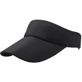 White Fang CA502 Women's Visor, Sun Visor, Plain, Hat, Stylish, Simple, Brim Length Cap, Black