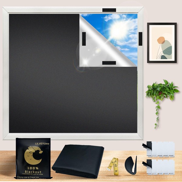 LILVEYUme Blackout Blind, 145 X 300CM Portable Black Out Blinds