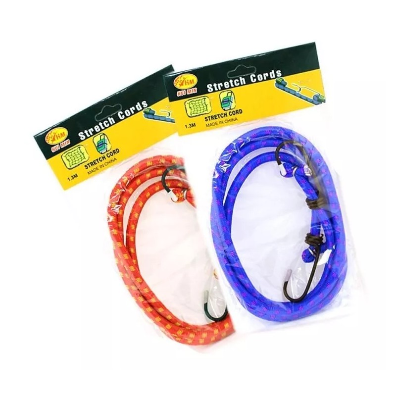 Cuerdas Elásticas Con Resorte Y Ganchos 7 Pza Sujetador 1.3m