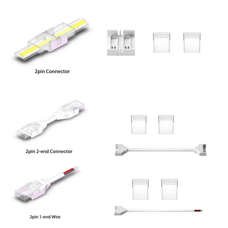 MALIIGAZA COB Strip Connector for IP68 IP67 Waterproof Outdoor 8mm