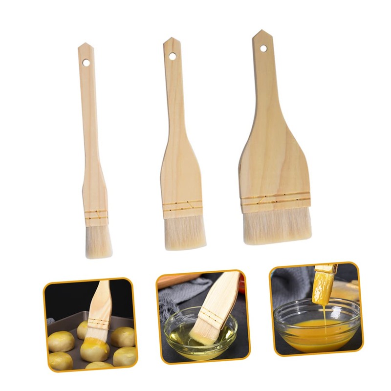 Abaodam 3Pcs Multi Use Woolen Brush for BBQ Baking Versatile