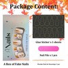 24Pcs Fall Press on Nails Medium Coffin Nails Gold Glitter
