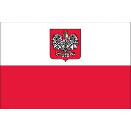 World Flags Direct 3x5 Foot (90x150 cm) Poland w/Eagle Poly Indoor/Outdoor Flag with Two Grommets