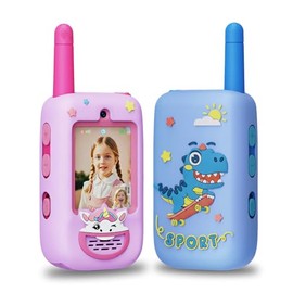 Video Walkie Talkies for Kids, 2 Pack with HD Camera, Long Range Two Way Radio with 4 Voice Effects, Christmas Birthday Gifts for Boys and Girls 3 4 5 6 7 8 9 Year Olds
