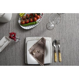 SMYRNA TURKISH COTTON - Original Turkish Table Cloth | 100% Cotton, 60 x 84 Inches | Decorative Tablecloth for Dining Table | Versatile Farmhouse Table Cover for Kitchen Dining, (Beige)