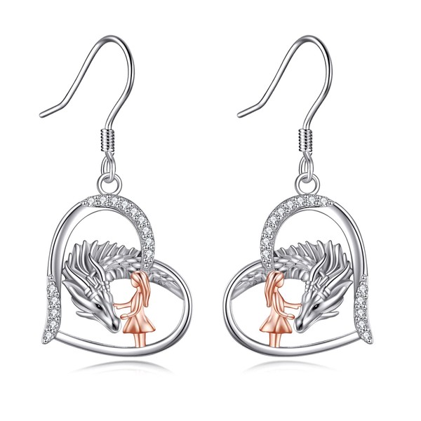 925 Sterling Silver Cat/Fox/Ladybug/Owl/Bee/Penguin/Hummingbird/Bat Earrings Dangle Drop Animal Earrings Jewelry