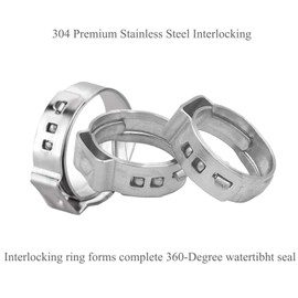 PEX Clamp Ring 1/2 inch, 304 Stainless Steel PEX Cinch Clamp Rings, Pinch Clamps for PEX Tubing Pipe Fitting Connections, Pack of 50 (1/2inch)