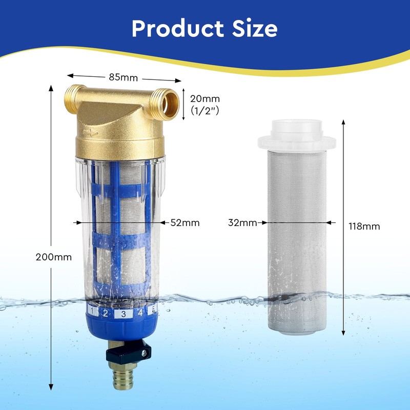 SWAWIS Reusable Flushable Fine Filter, Spin Down Sediment Water Filter