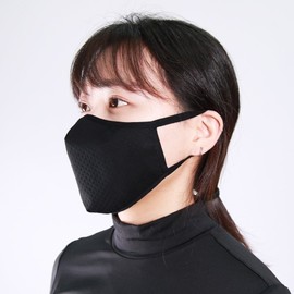 Domestically Made 3D Cold-Proof Fashion Mask - Blocks Harmful Substances - For Women, Teens, Kids - Outdoor, Golf, Running Tennis Pattern Black (PM-104) 3ea