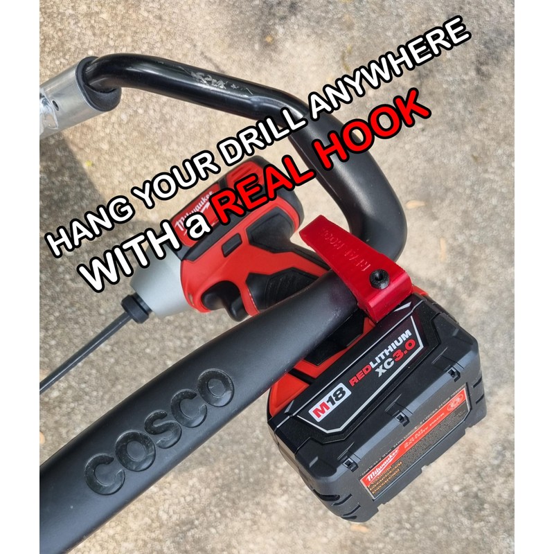 Real Hook Compatible with Milwaukee M18 Cordless Drills and Impact