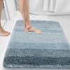 watthourhome Bathroom Rugs,Soft Microfiber Shaggy Bath Mats,24"x16" Blue