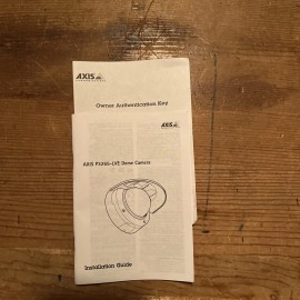 Axis P3265-LVE Network Camera Installation Guide W/ Authentication Key