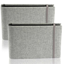 2 Pack Photo Albums 6x4, Slip in Small Photo Album, Photo Books(Holds 200 in Total/100 Pockets Each) for Birthday Wedding Family Travel Portrait Picture (Grey)