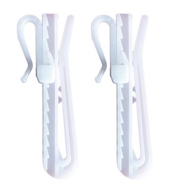 50 Pcs Plastic Adjustable Depth Pleat Hooks for Window, Door and Shower Curtains (70mm)