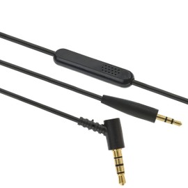 AGS Retail Ltd Compatible Audio Cable Replacement for Bose Noise Cancelling NC700, iOS, Android - Black,1.5m Headphone Cable with Mic and Gold-Plated Stepped Jacks with In-Line Remote