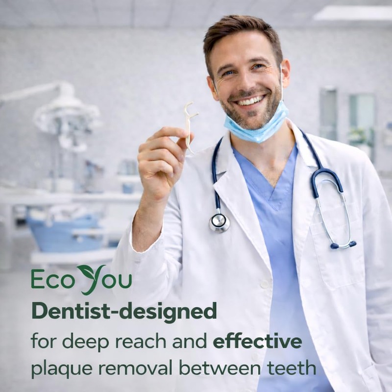 EcoYou Biodegradable Floss Picks | 50 Count (4 Pack) |