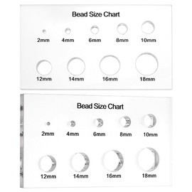 PH PandaHall 2pcs Bead Measuring Ruler Acrylic Measuring Tool Bead Size Chart Board Clear Circle Template Multi-Function Geometric Stencil Rulers for Beads Stones Gem Diamond 2/4/6/8/10/12/14/16/18mm