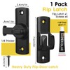 Black Barn Door Latches, 90/180 Degree Gate Lock, Flip Gate
