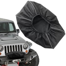WIWIDRM Newly Upgraded Heavy-Duty Waterproof 1200D Oxford Fabric Winch Cover 12000 lb Waterproof, Dust-Proof and Durable Cover for 8500-12500 lbs Electric Winches (22"x10.5"x8.1")