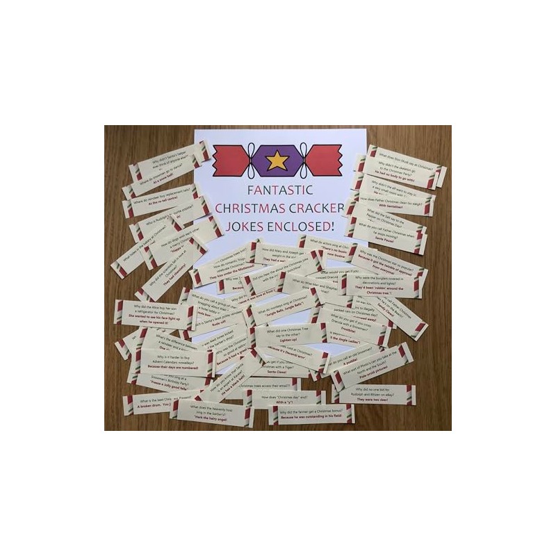 Christmas Cracker Jokes (pre-cut with no repeated jokes) (Pack of