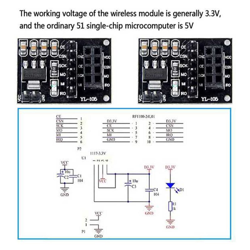 Aribrnten 4Pcs NRF24L01+PA+LNA Wireless Module with Antenna 1100 Meters Long