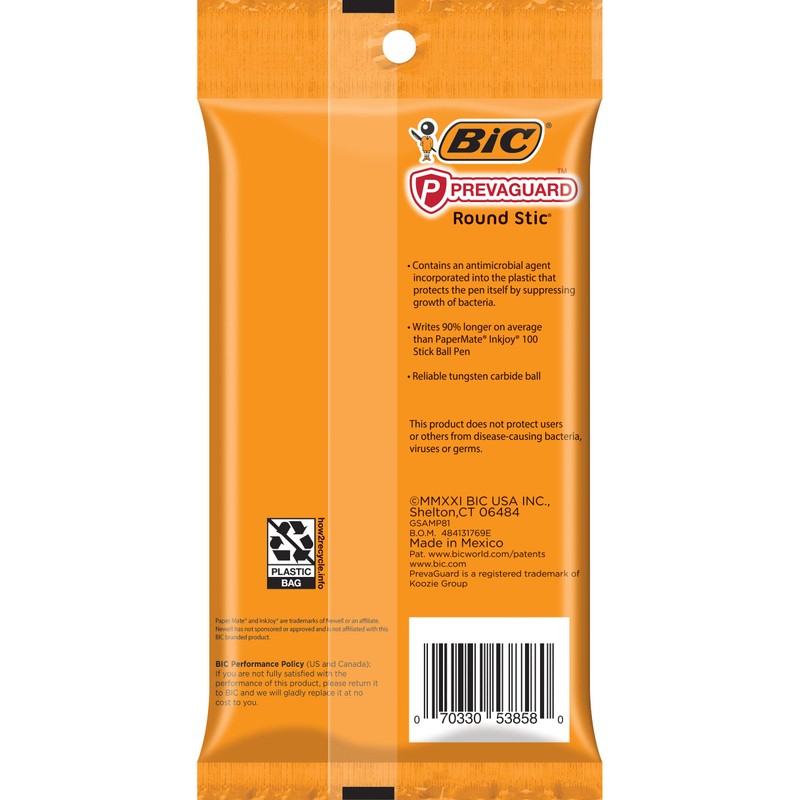 BIC PrevaGuard Round Stic, With Built-in Protection To Suppress Bacteria