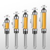 SUNJOYCO 5PCS Pattern Flush Trim Router Bits, 1/4" Shank Top