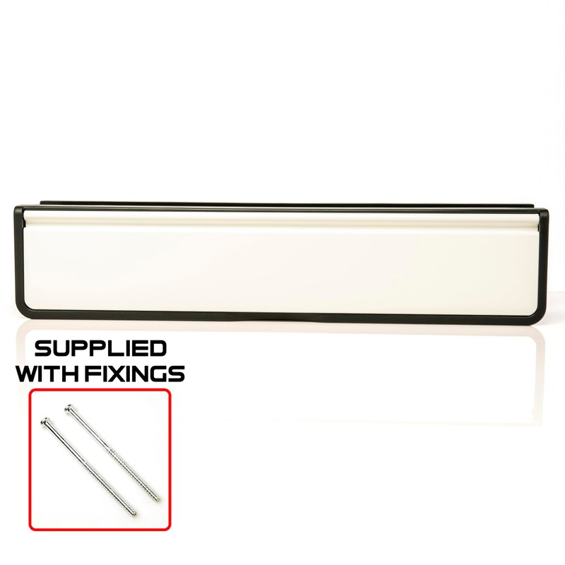 TSS Letterplate 12" in White, Telescopic Sleeved Letter Box for