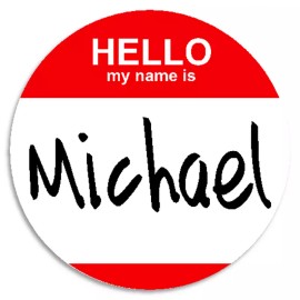 Kiwi Gifts Hello My Name Is Michael - 100 Pack Circle Stickers 3 Inch - Custom Nametag