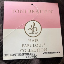 Toni Brattin Medium Brown Wig. Contemporary Bob By Toni Brattin. Size Average Cap
