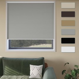MYshade Cordless Cellular Window Shades No Tools No Drill Blackout Blinds for Indoor Windows Size 24" Wide X 36" Height Grey Room Darkening Window Blinds for Bedroom, Bathroom, Kitchen, Living Room