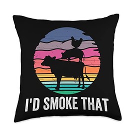 Funny BBQ Grill Smoker Accessory Dad Grilling Gag Gift Throw Pillow