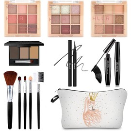 Kit de maquillaje todo en uno KDLD para mujer – 3 paletas + rímel waterproof