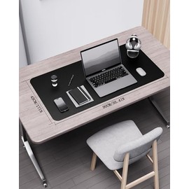 YSAGi Tapete de Escritorio de Doble Cara – Protector de Piel PU y Corcho Ecológico, Alfombrilla de Ratón Grande, Blotter Impermeable para Oficina y Hogar,Negro,90 * 43cm