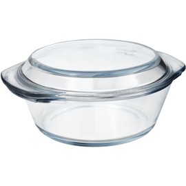 Small Glass Casserole Dish With Glass Lid, 1L Covered Glass Microwavable Bowl Oven Safe, Easy Grab Glass Baking Dish for Oven