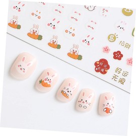 Healeved 12sheets Cute Bunny Nail Art Stickers Decals for Nail Designs for Easter Manicure