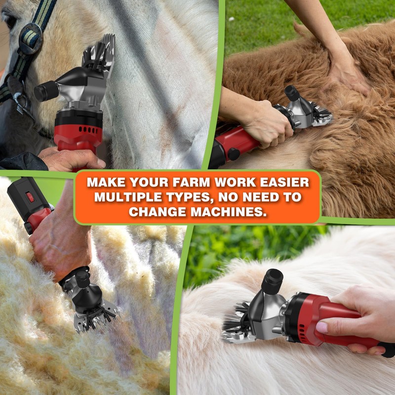 Vkdemer Electric Sheep Shears,600W Upgraded Professional Sheep Clippers,6 Speed Heavy