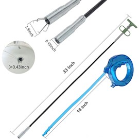 SHUOGUO 35" Flexible Drain Snake Grabber Tool, Hair Clog Remover for Sink, Shower & Bathtub, Easy Reach Plumbing Weasel