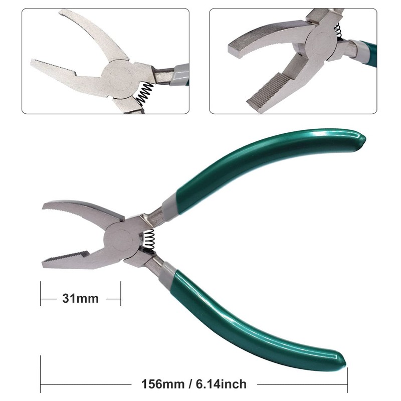 2 PCS Heavy Duty Glass Running Pliers Tips with Adjustable