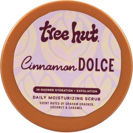 Tree Hut Cinnamon Dolce - Exfoliante hidratante diario, exfoliante corporal espumoso batido, fórmula para una piel suave y radiante, 15 onzas