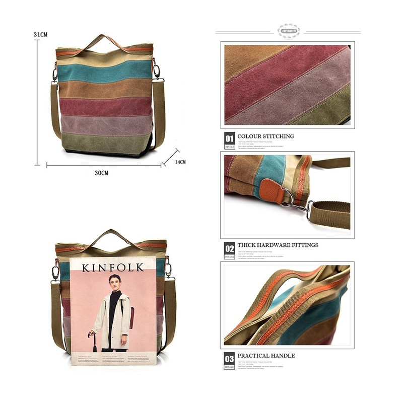 ABLE Cavans Shoulder Bag Casual Messenger Crossbody Bags, 5-canvas Multicolor,
