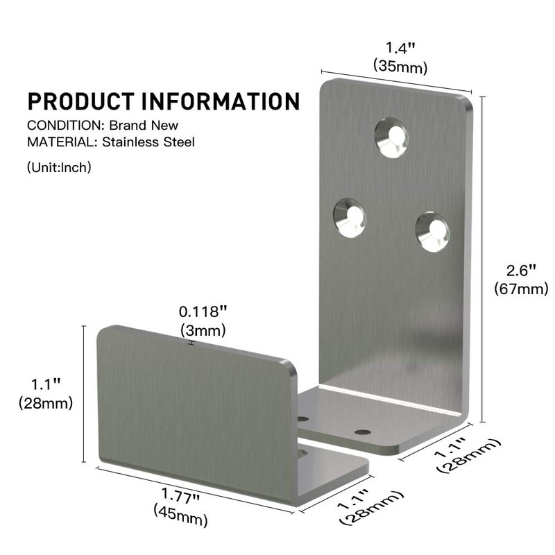 KSWLOR 2PCS Sturdy Stainless Steel Sliding Barn Door Floor Guide